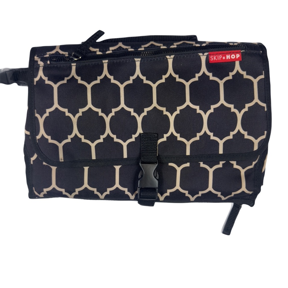 Skip Hop Travel Diaper Changing Pad Station & Bag Unisex black & tan